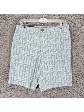 Jachs Shorts Mens 28 Blue Floral Print Stretch High Rise Bleecker *NWT*